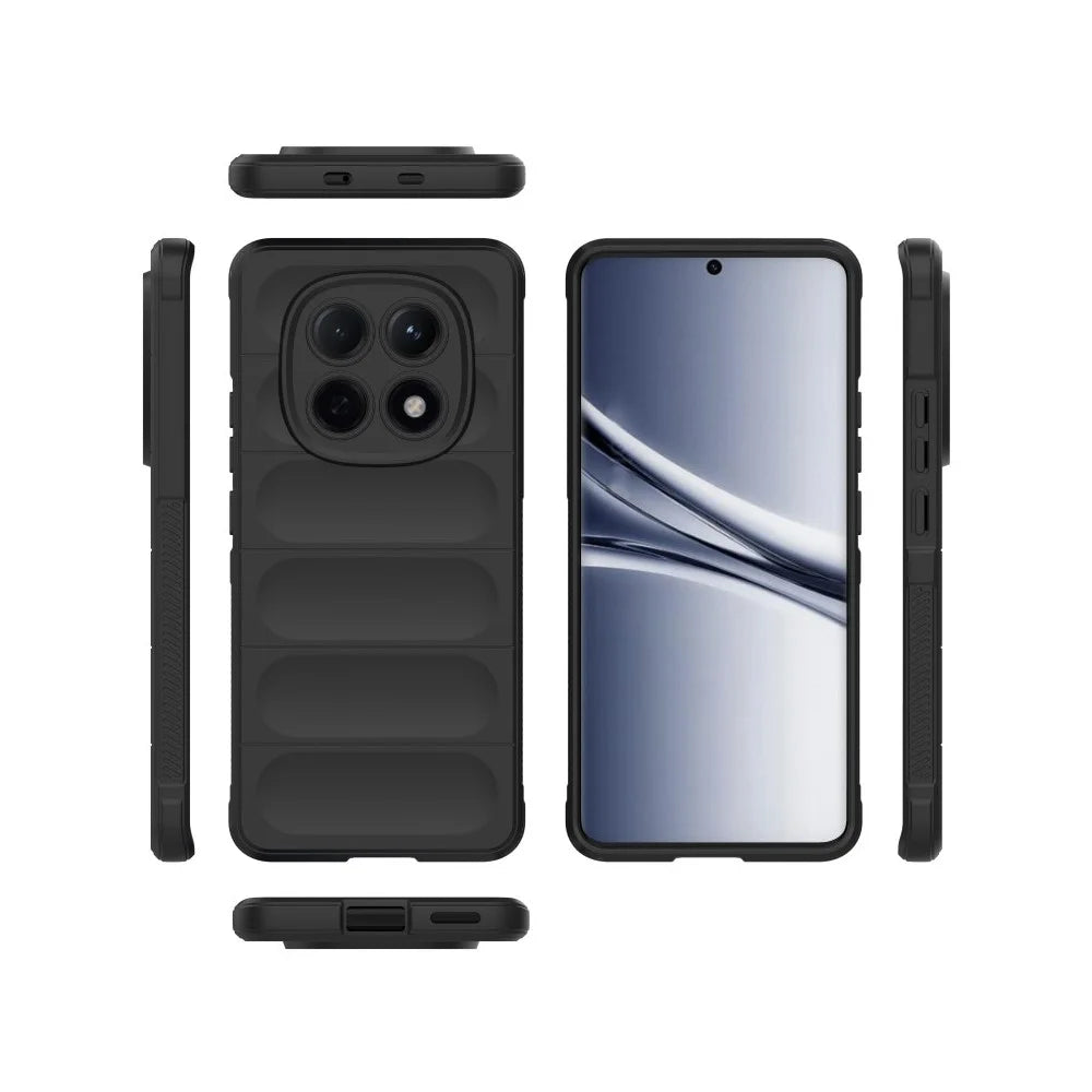 WANLONFENG HD Series For Xiaomi Poco M8 5G / Redmi Note 15 5G (Global) TPU Case Anti Slip Phone Cover with Tempered Glass - Black - 5