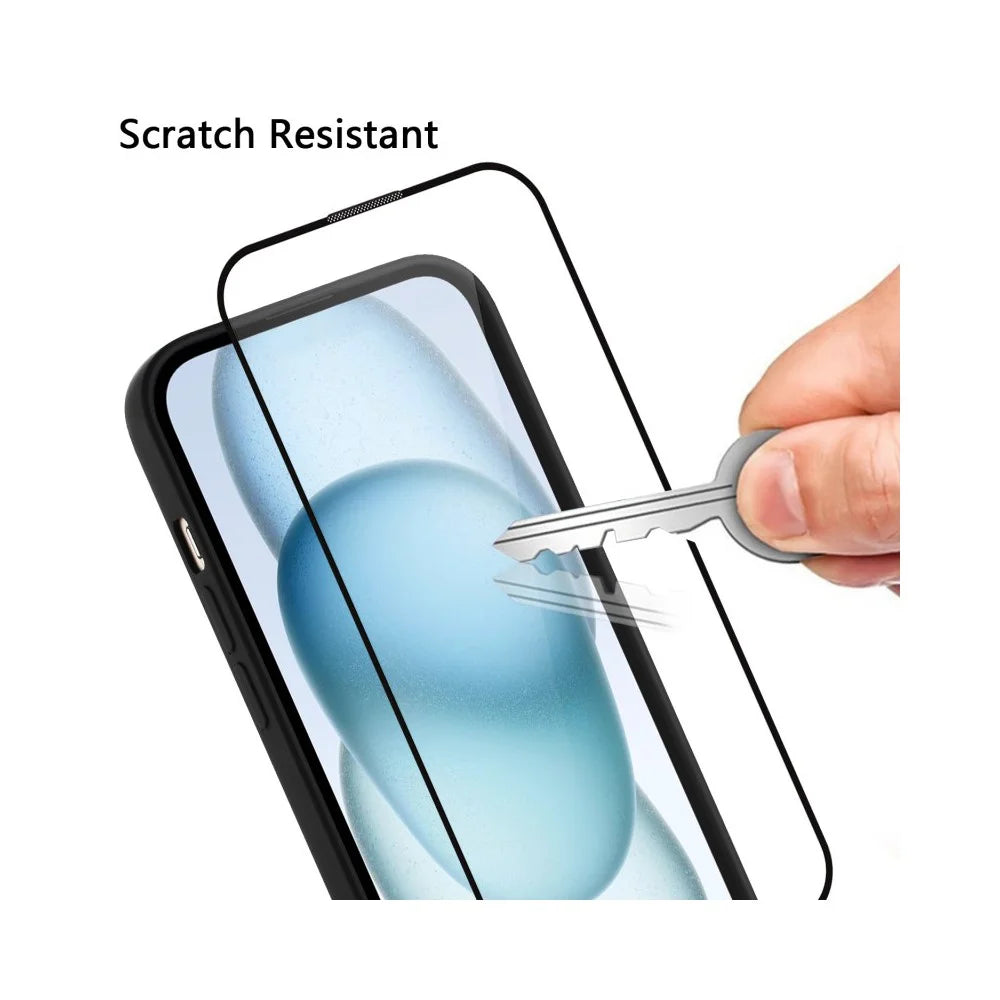 WANLONFENG For Xiaomi Poco M8 5G / Redmi Note 15 5G (Global) Phone Case PC TPU Back Cover Kickstand with Tempered Glass - Black - 6