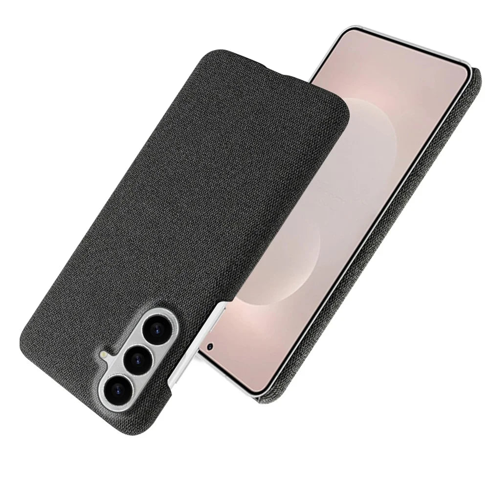For Samsung Galaxy S26+ Phone Case Cloth Texture Anti-Scratch Protective PC Back Cover - Black - 2