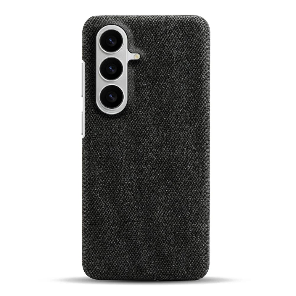 For Samsung Galaxy S26+ Phone Case Cloth Texture Anti-Scratch Protective PC Back Cover - Black - 3