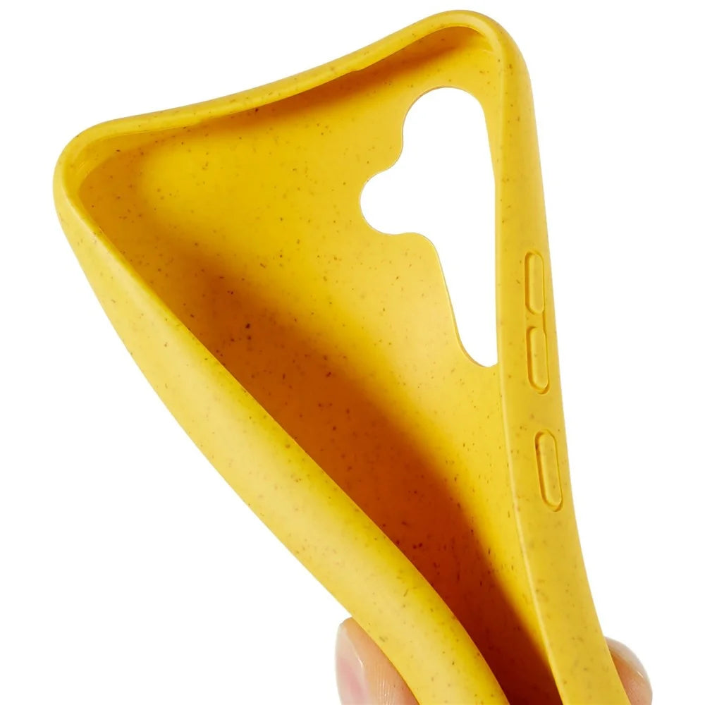For Samsung Galaxy S26+ Case Biodegradable Wheat Straw + TPU Eco-Friendly Phone Cover with Lanyard - Yellow - 5