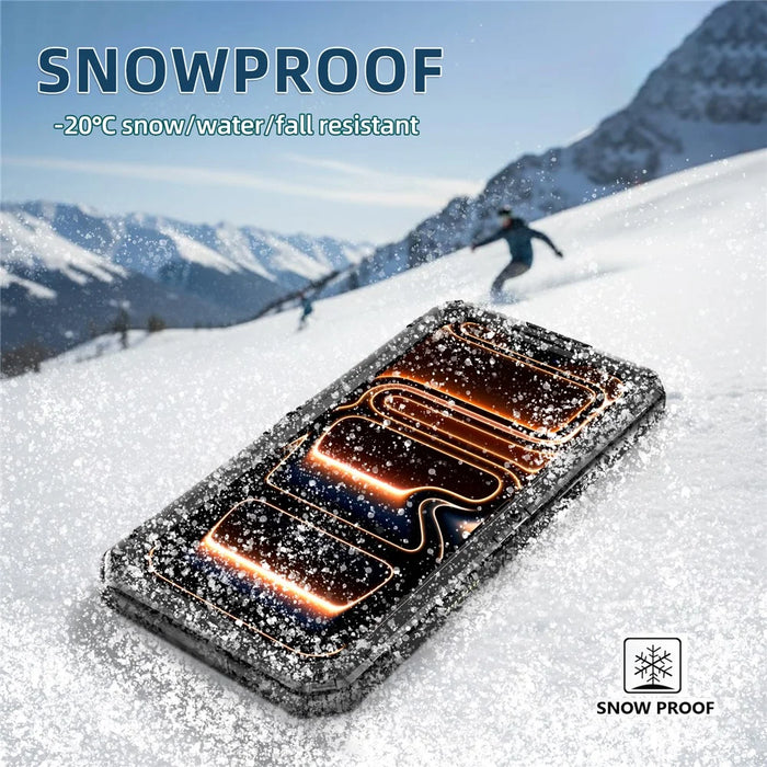 IP68 Waterproof Phone Case for iPhone 17 Pro Max Metal + Silicone Cover with Screen Protector - Black - 6