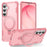 For Samsung Galaxy S26 Magnetic Case Kickstand TPU + PC Shockproof Phone Back Cover - Pink - 1