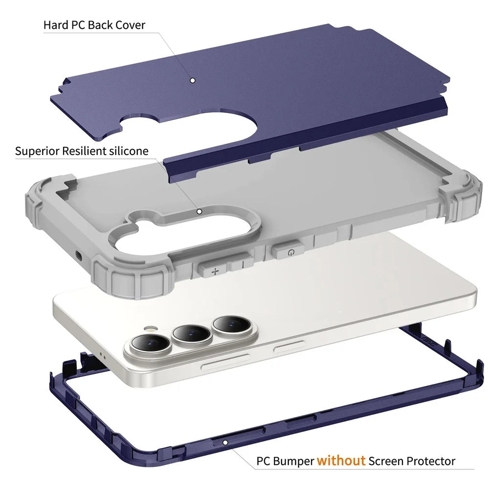 For Samsung Galaxy S26 Case Shockproof PC + TPU Phone Back Cover - Navy Blue - 5