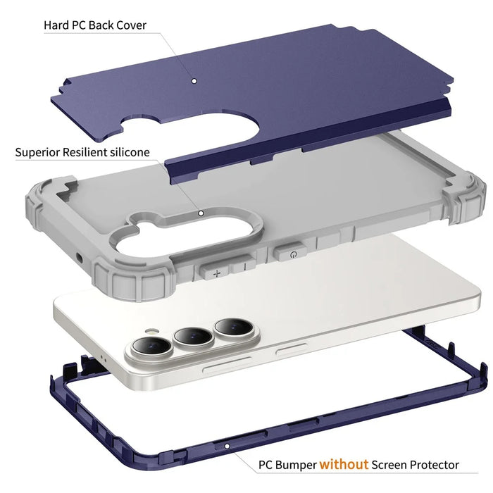 For Samsung Galaxy S26+ Case Shockproof PC + TPU Phone Back Cover - Navy Blue - 5