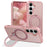 For Samsung Galaxy S26+ Magnetic Case Kickstand TPU PC Shockproof Phone Back Cover - Pink - 1