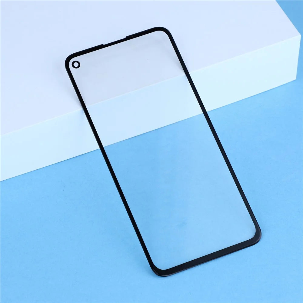 For Google Pixel 4a 5G Front Screen Glass Lens + OCA Adhesive Part (without Logo) - 3