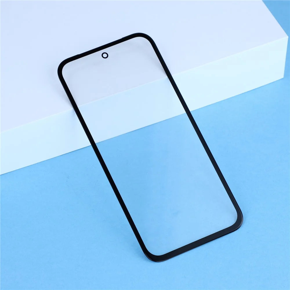 For Google Pixel 8a Front Screen Glass Lens + OCA Adhesive Part (without Logo) - 3