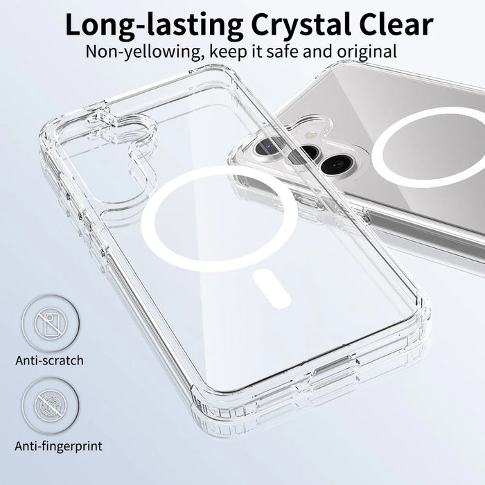 For Samsung Galaxy S26+ Magnetic Case 2.0mm Scratch Resistant TPU + PC Phone Cover - Transparent - 2