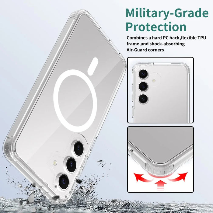 For Samsung Galaxy S26+ Magnetic Case 2.0mm Scratch Resistant TPU + PC Phone Cover - Transparent - 3