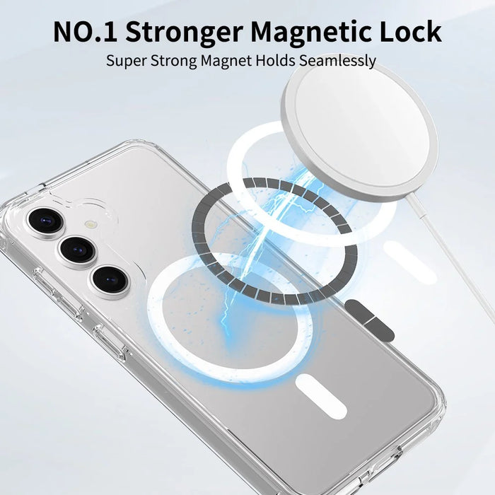 For Samsung Galaxy S26+ Magnetic Case 2.0mm Scratch Resistant TPU + PC Phone Cover - Transparent - 5
