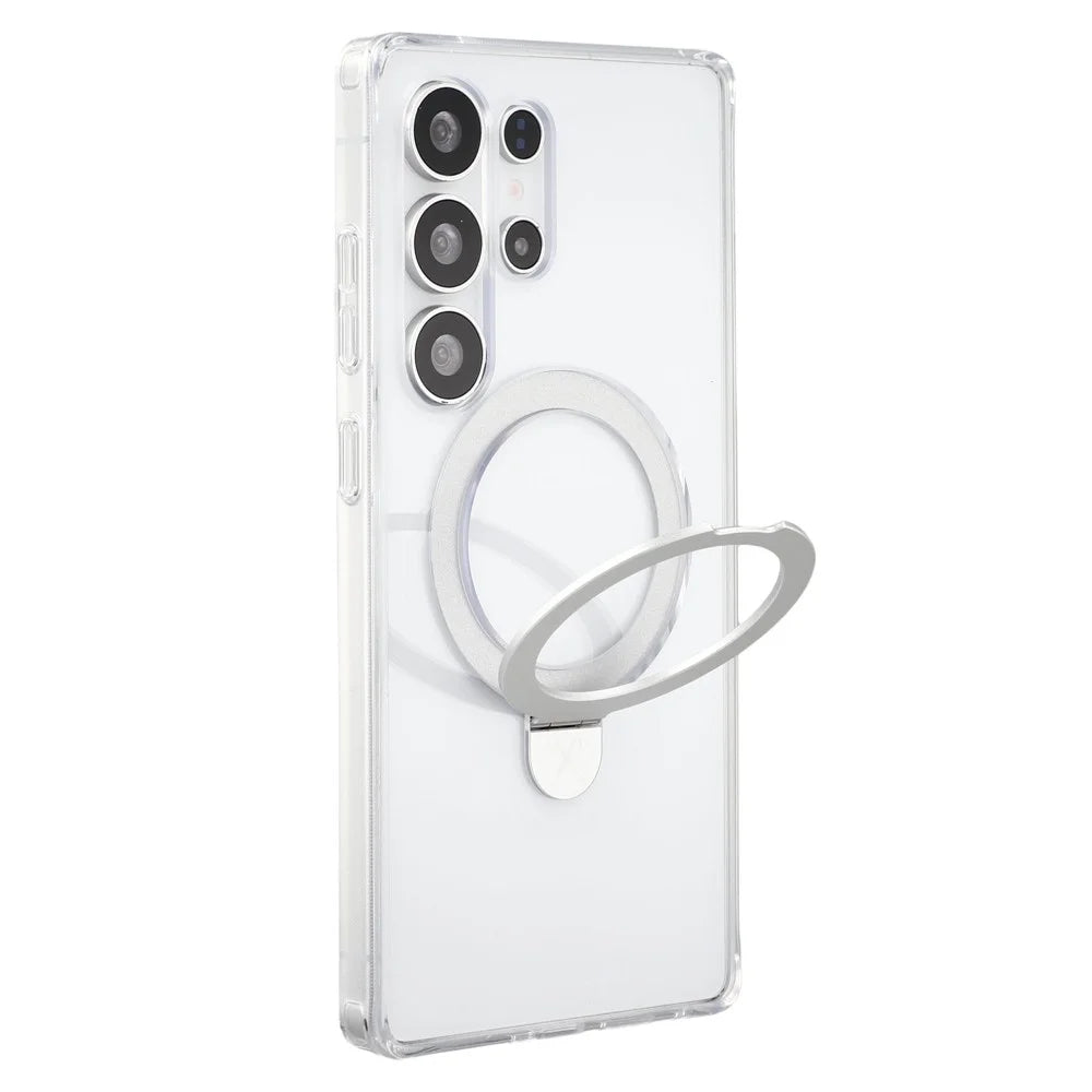X-LEVEL For Samsung Galaxy S26 Ultra Case Metal Kickstand TPU PC Phone Back Cover - Transparent - 3