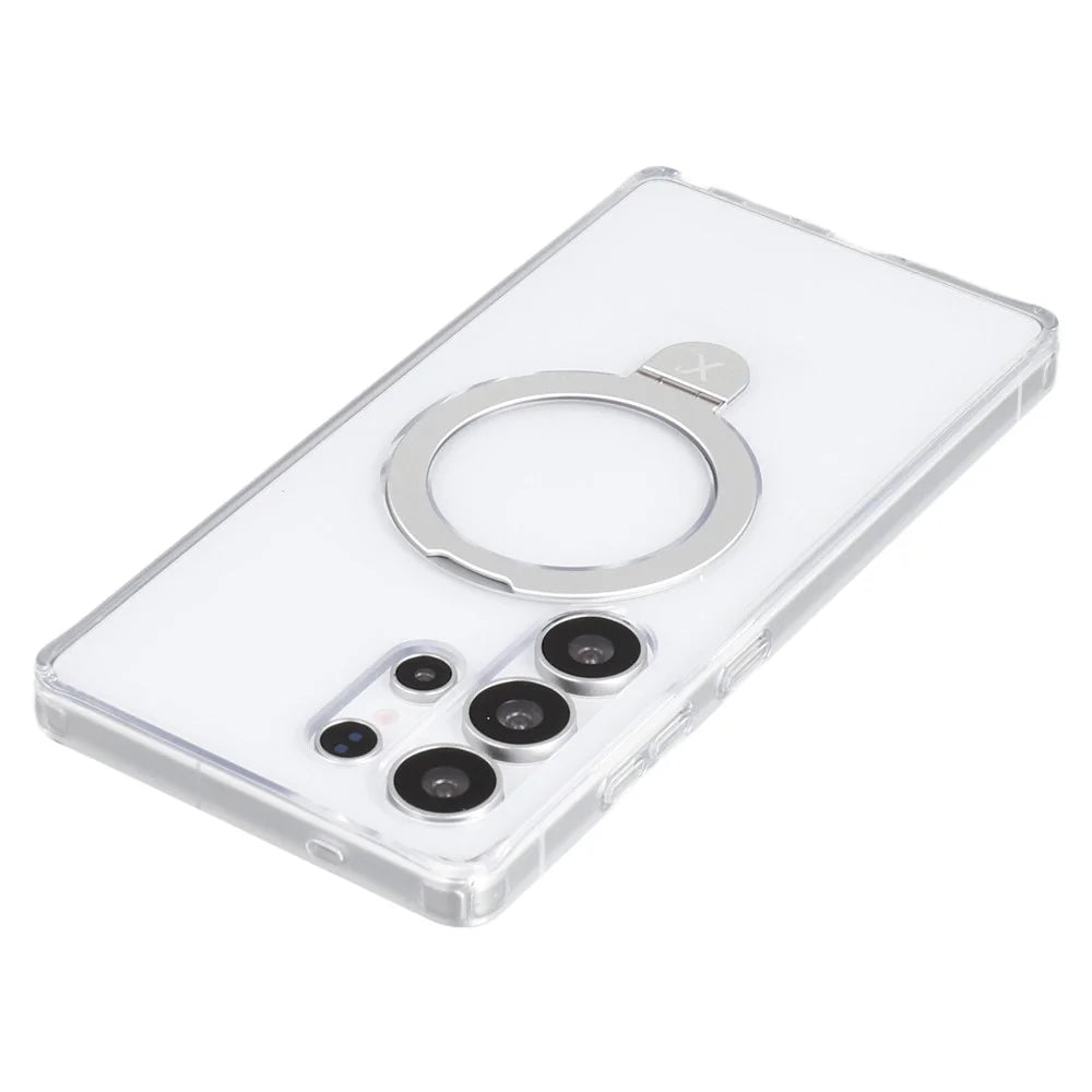 X-LEVEL For Samsung Galaxy S26 Ultra Case Metal Kickstand TPU PC Phone Back Cover - Transparent - 6