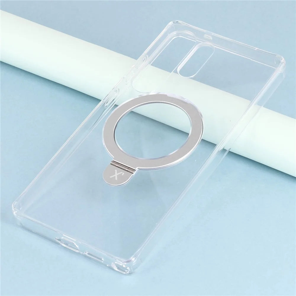 X-LEVEL For Samsung Galaxy S26 Ultra Case Metal Kickstand TPU PC Phone Back Cover - Transparent - 7