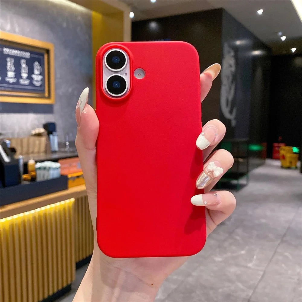 For iPhone 17 TPU Phone Case Matte Anti-Fingerprint Protective Cover - Red - 1