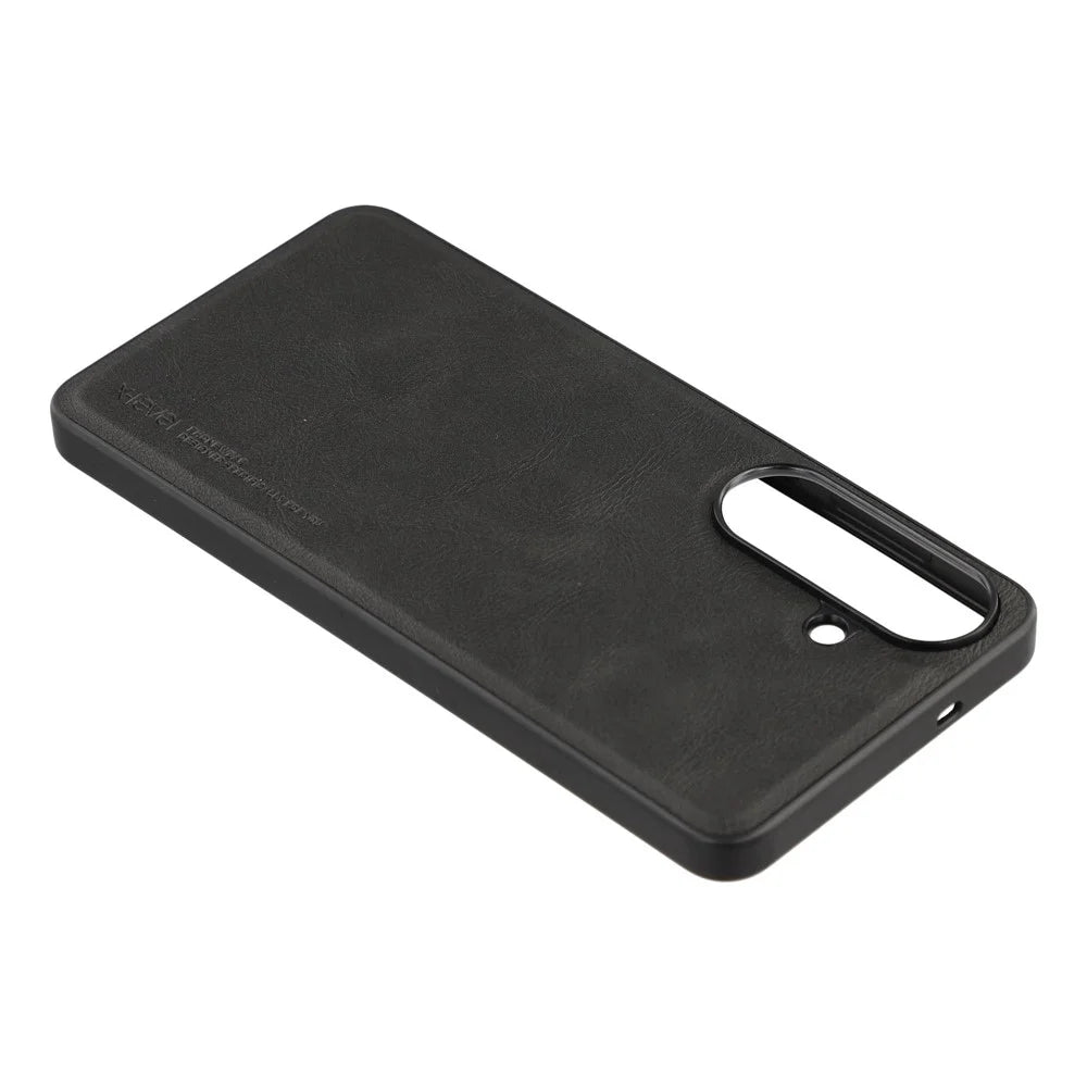 X-LEVEL Bojue-3 Series For Samsung Galaxy S26+ Case Leather Coated PC+TPU Phone Back Cover - Black - 4