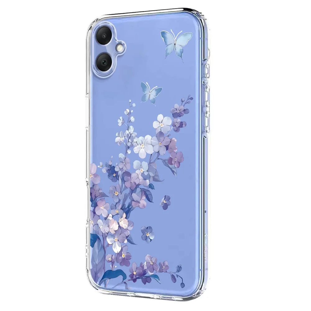 For Samsung Galaxy A06 4G / Galaxy A06 5G Case Butterfly Floral Pattern Printing TPU Phone Back Cover - Violets - 2