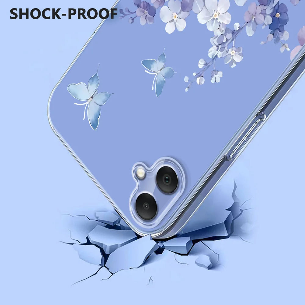 For Samsung Galaxy A06 4G / Galaxy A06 5G Case Butterfly Floral Pattern Printing TPU Phone Back Cover - Violets - 3