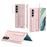 For Samsung Galaxy Z Fold7 5G Case Kickstand Dual Hinge PC Phone Cover with Tempered Glass Film / Stylus - Pink - 1