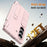 For Samsung Galaxy Z Fold7 5G Case Kickstand Dual Hinge PC Phone Cover with Tempered Glass Film / Stylus - Pink - 5