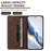 For iPhone 15 Case RINACASIS RC23 RFID Blocking Wallet Stand PU Leather Phone Cover - Brown - 4