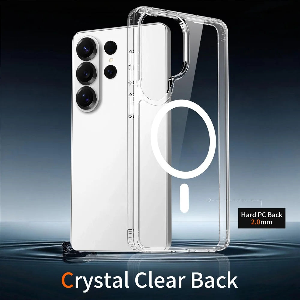 For Samsung Galaxy S26 Ultra Magnetic Case 2.0mm Scratch Resistant TPU + PC Phone Cover - Transparent - 2