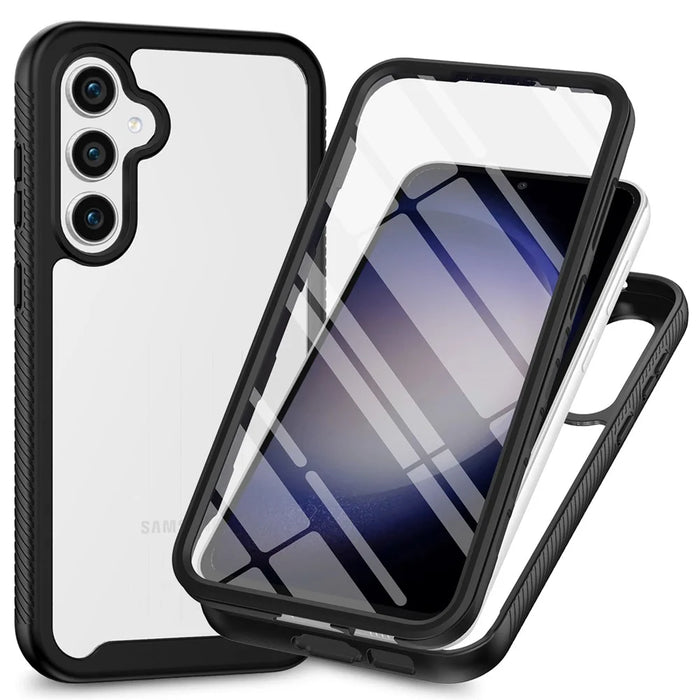 For Samsung Galaxy S26 Clear Case PC + TPU Phone Back Cover with PET Screen Film - Black - 1