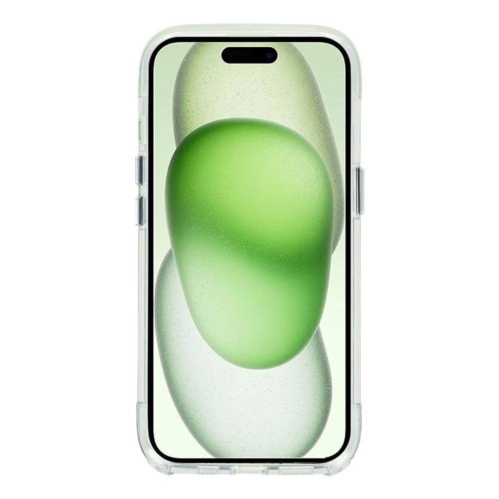For iPhone 15 Case Compatible with MagSafe Clear Glitter Shockproof TPU Acrylic Phone Cover - Black - 3