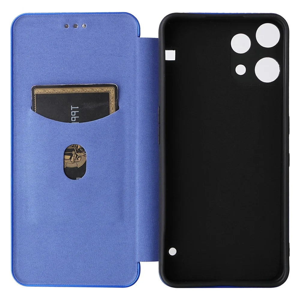 For Nothing Phone (3a) Lite 5G Case Carbon Fiber Texture Drop-Proof PU Leather Phone Cover - Blue - 3