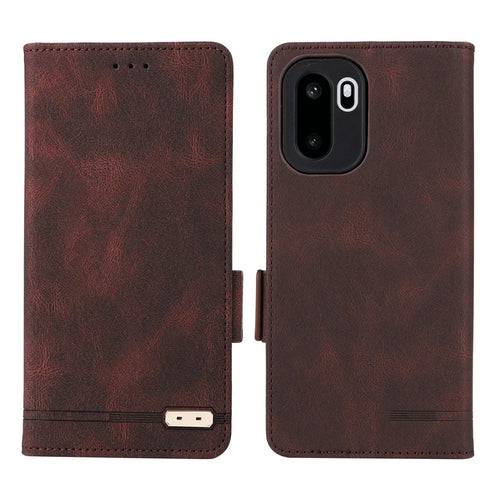Phone Case For OnePlus 15R 5G  /  Ace 6 5G  /  Ace 6T 5G Leather Wallet Flip Phone Cover with Hardware Decor - Coffee - 1