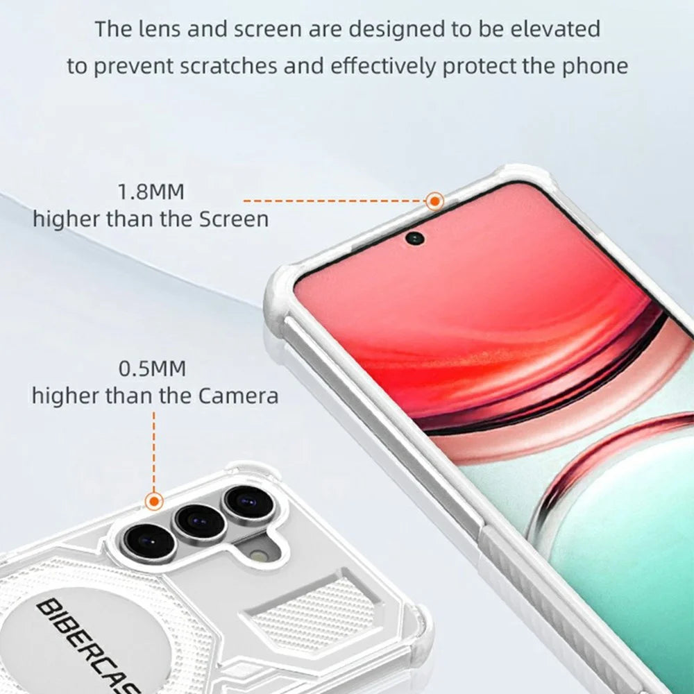 BIBERCAS J-16 Transparent Series For Samsung Galaxy S26 Magnetic Case TPU + PC Phone Cover - Transparent - 6