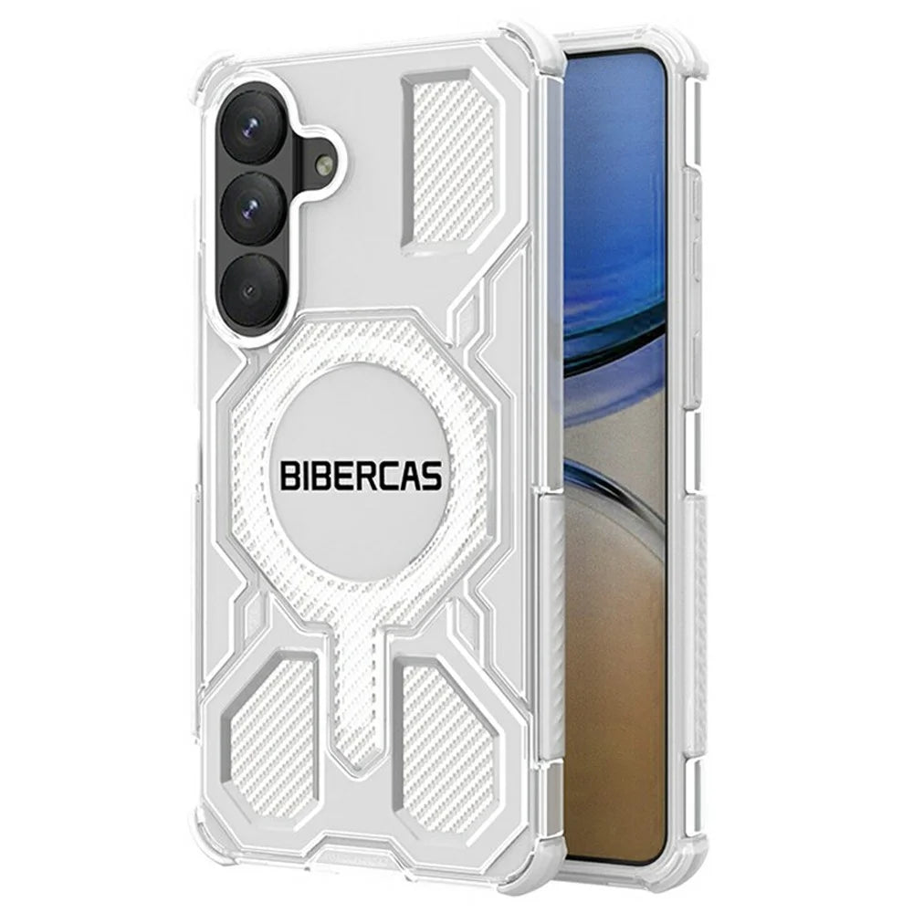 BIBERCAS J-16 Transparent Series For Samsung Galaxy S26+ Magnetic Case TPU + PC Phone Cover - Transparent - 1