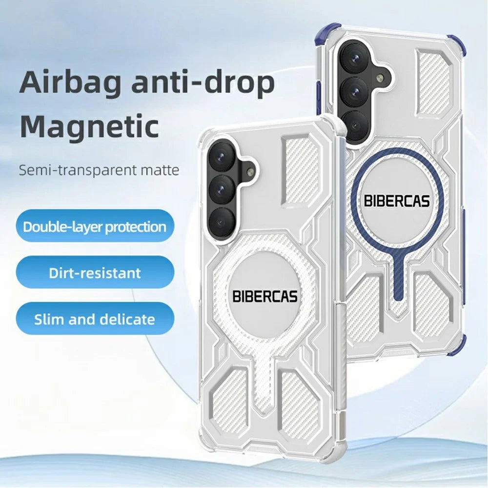 BIBERCAS J-16 Transparent Series For Samsung Galaxy S26+ Magnetic Case TPU + PC Phone Cover - Transparent - 2