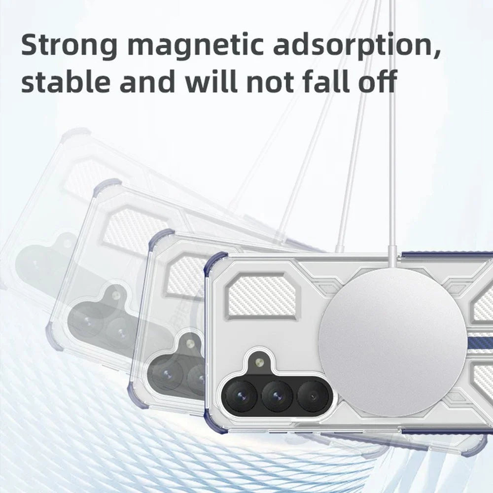 BIBERCAS J-16 Transparent Series For Samsung Galaxy S26+ Magnetic Case TPU + PC Phone Cover - Transparent - 4