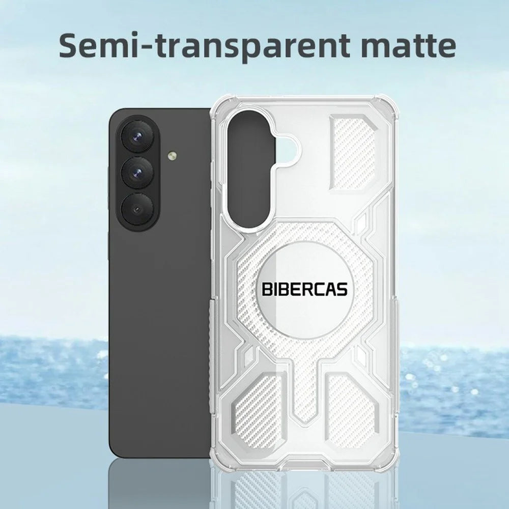 BIBERCAS J-16 Transparent Series For Samsung Galaxy S26+ Magnetic Case TPU + PC Phone Cover - Transparent - 5