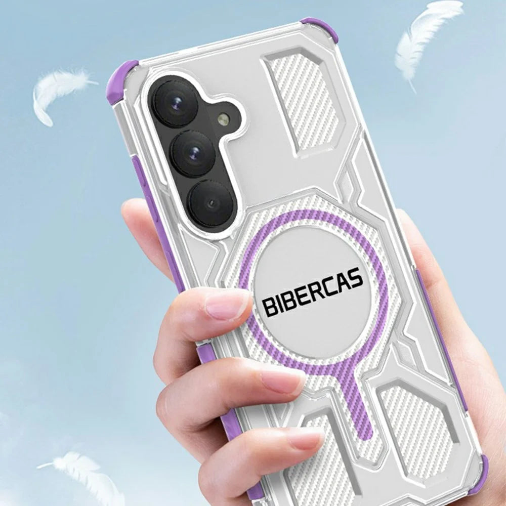 BIBERCAS J-16 Transparent Series For Samsung Galaxy S26+ Magnetic Case TPU + PC Phone Cover - Transparent - 6