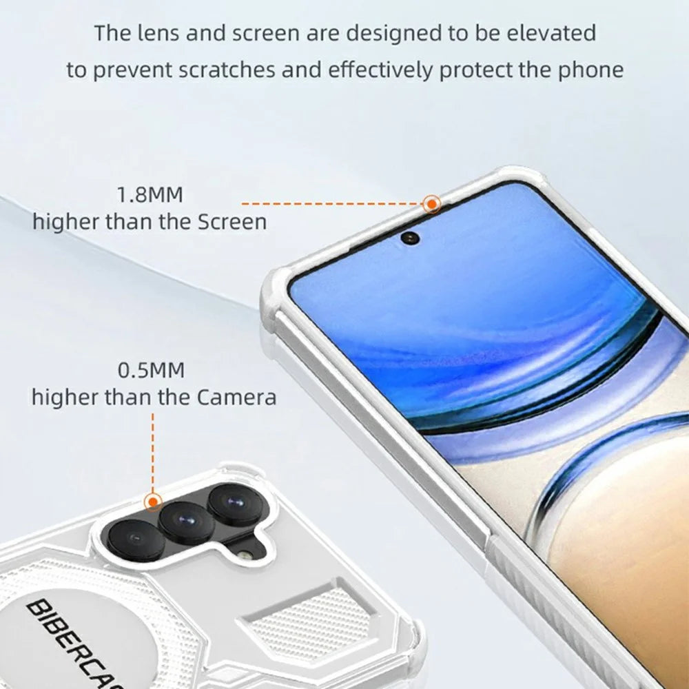 BIBERCAS J-16 Transparent Series For Samsung Galaxy S26+ Magnetic Case TPU + PC Phone Cover - Transparent - 7