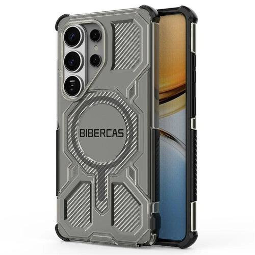 BIBERCAS J-16 Transparent Series For Samsung Galaxy S26 Ultra Magnetic Case TPU + PC Phone Cover - Black - 1