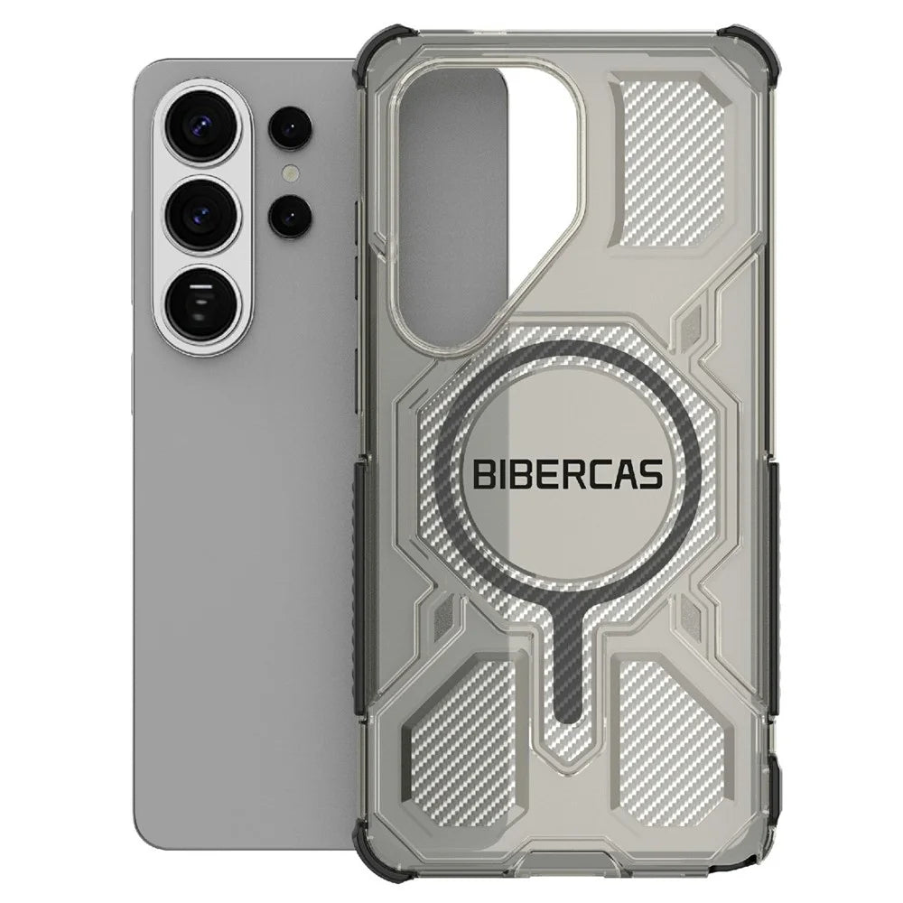 BIBERCAS J-16 Transparent Series For Samsung Galaxy S26 Ultra Magnetic Case TPU + PC Phone Cover - Black - 2
