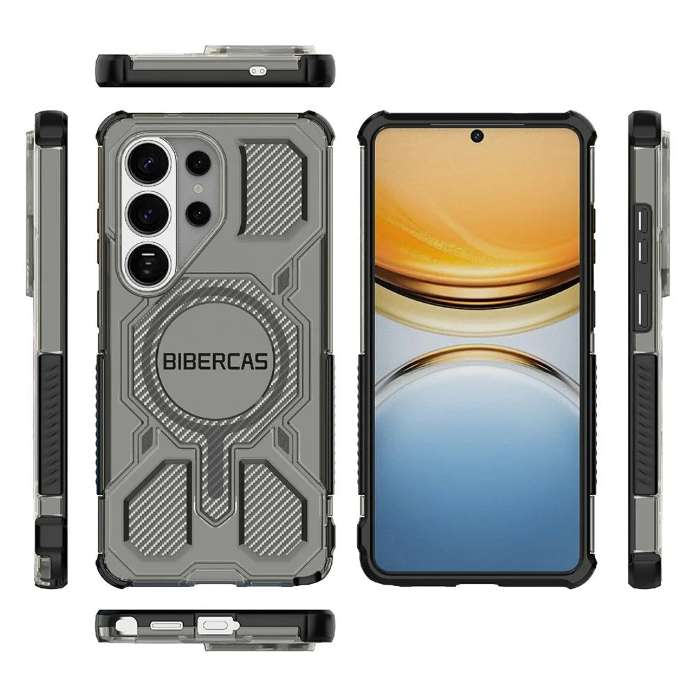 BIBERCAS J-16 Transparent Series For Samsung Galaxy S26 Ultra Magnetic Case TPU + PC Phone Cover - Black - 3
