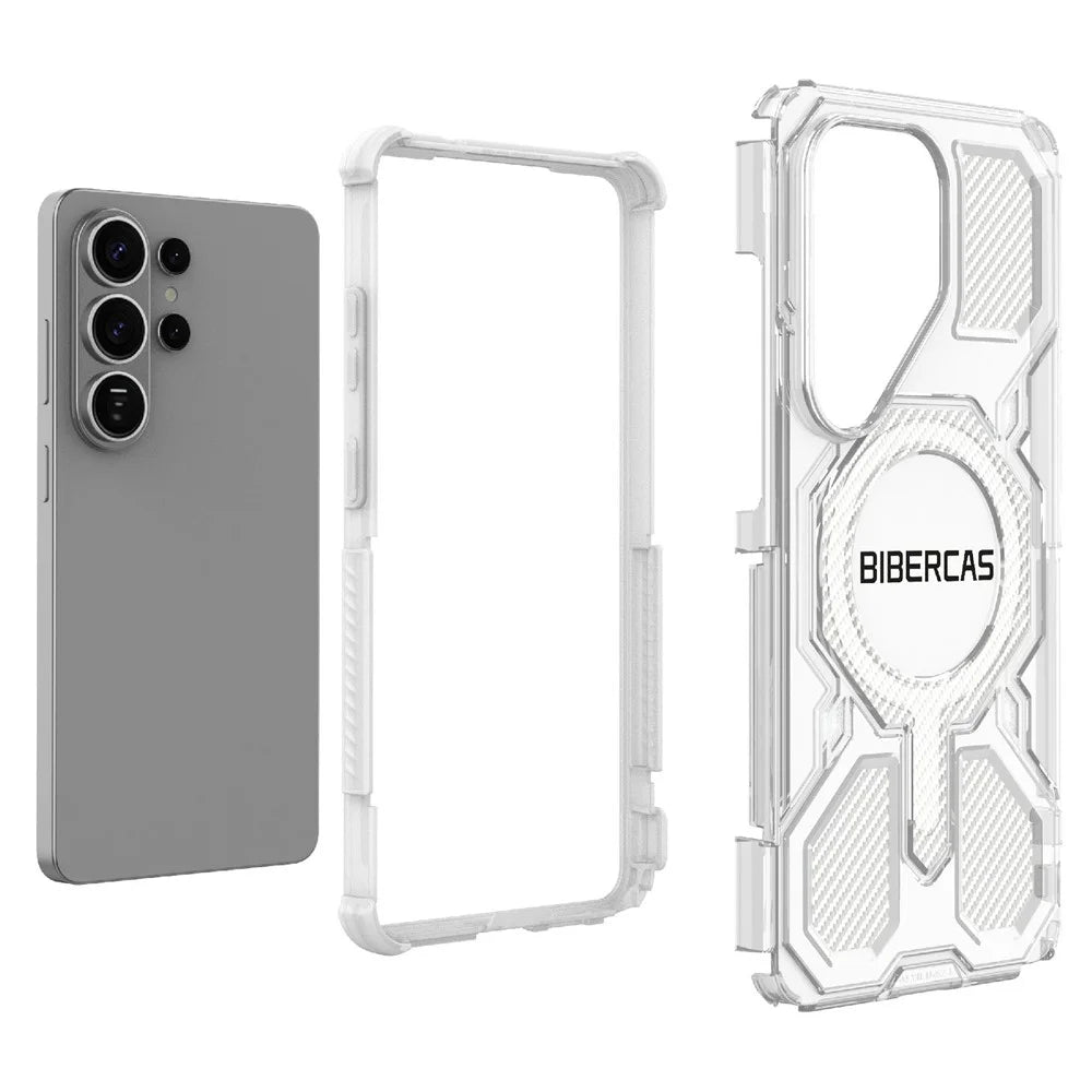 BIBERCAS J-16 Transparent Series For Samsung Galaxy S26 Ultra Magnetic Case TPU + PC Phone Cover - Black - 4