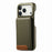 For iPhone 18 Pro / 17 Pro Case RFID Blocking Card Holder Litchi Texture Leather Back Cover - Midnight Green - 5