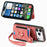 For iPhone 17 Pro Max Retro PU Leather Case Phone Cover with RFID Blocking Card Holder  /  Ring Holder - Pink - 2