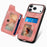For iPhone 17 Pro Max Retro PU Leather Case Phone Cover with RFID Blocking Card Holder  /  Ring Holder - Pink - 3