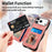 For iPhone 17 Pro Max Retro PU Leather Case Phone Cover with RFID Blocking Card Holder  /  Ring Holder - Pink - 7