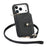 For iPhone 17 Pro Max PU Leather Phone Back Cover with Zipper Card Holder and Long Strap - Black - 3