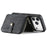 For iPhone 17 Pro Max PU Leather Phone Back Cover with Zipper Card Holder and Long Strap - Black - 6