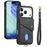 For iPhone 17 Pro Max Case with Card Holder Kickstand Leather Phone Back Cover - Black - 2
