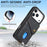 For iPhone 17 Pro Max Case with Card Holder Kickstand Leather Phone Back Cover - Black - 5
