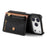 For iPhone 17 Pro Max Case with Zipper Card Holder Kickstand Litchi Grain Leather Back Cover - Black - 3
